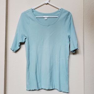 Sundance Scoop Neck Lettuce Hem Top.  Size XXL